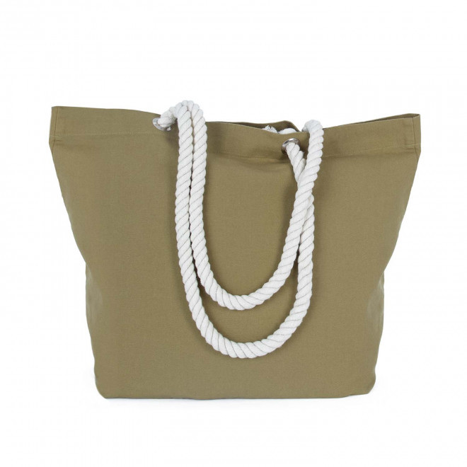 CABAS COTON AVEC CORDES PERSONNALISE 'EVER' - kaki