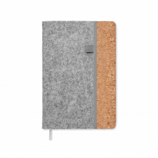 CARNET A5 FEUTRE RPET PERSONNALISABLE 'SELSA' - gris