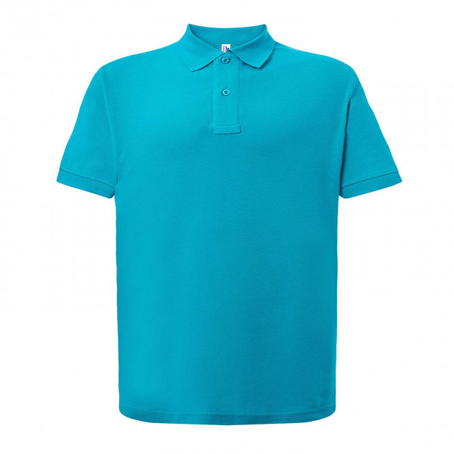POLO HOMME COULEUR PERSONNALISABLE 210G 'JHK ESSENTIAL' - bleu aqua