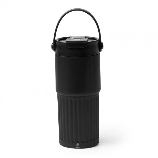 MUG ISOTHERME ACIER 540ML PERSONNALISABLE 'LUCIO ANSE' - noir