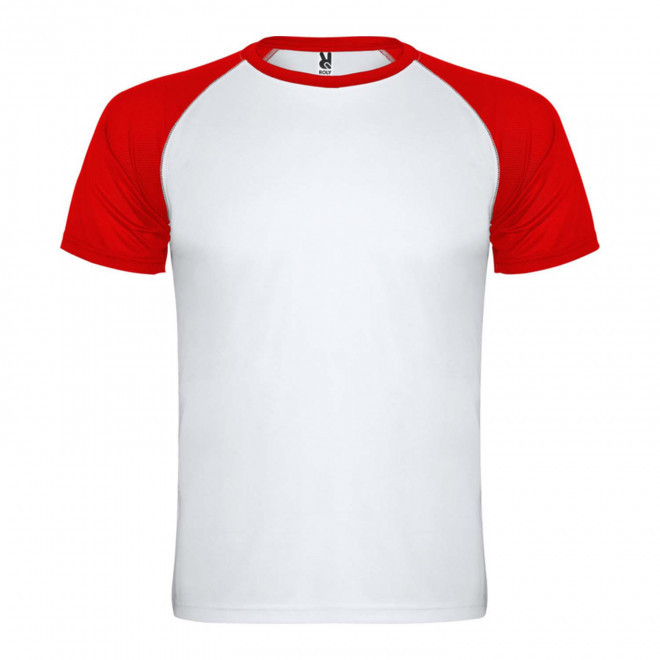 TEE-SHIRT PERSONNALISABLE SPORT MIXTE 'MILKY' - blanc/rouge