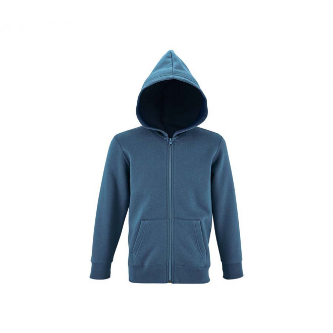 SWEAT-SHIRT PUBLICITAIRE CAPUCHE ENFANT 'STONE' - bleu ardoise