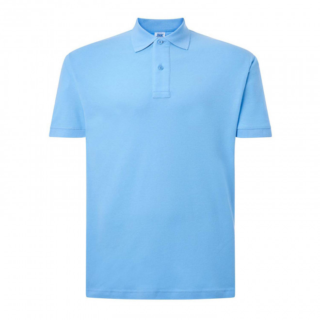 POLO HOMME COULEUR PERSONNALISABLE 210G 'JHK ESSENTIAL' - bleu ciel