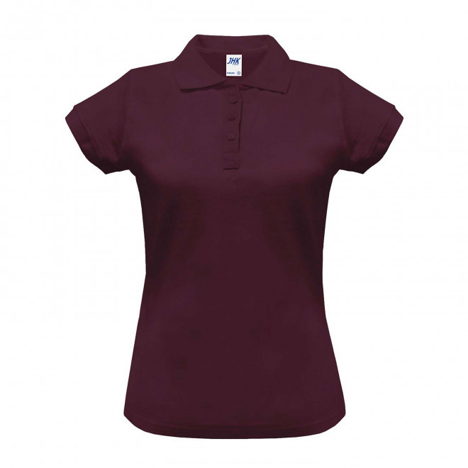 POLO FEMME COULEUR PERSONNALISABLE 210G 'JHK ESSENTIAL' - bordeaux