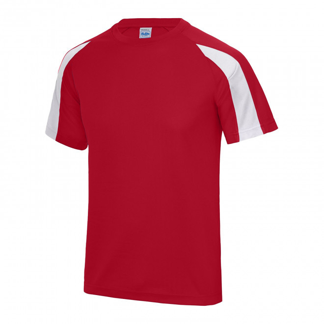 TEE-SHIRT PERSONNALISABLE DE SPORT MIXTE 'COOL T DUO' - rouge/blanc