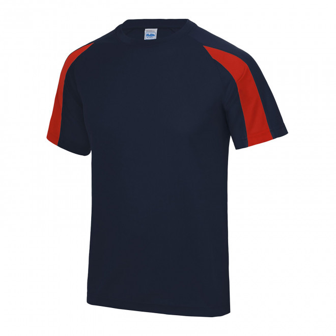 TEE-SHIRT PERSONNALISABLE DE SPORT MIXTE 'COOL T DUO' - bleu marine/rouge