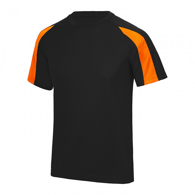 TEE-SHIRT PERSONNALISABLE DE SPORT MIXTE 'COOL T DUO' - noir/orange