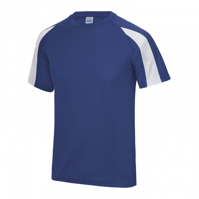 TEE-SHIRT PERSONNALISABLE DE SPORT MIXTE 'COOL T DUO' - bleu royal/blanc