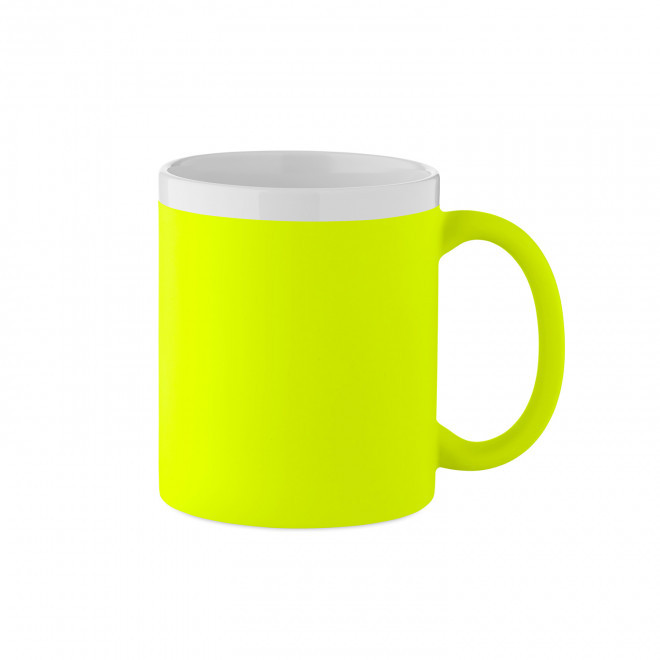 MUG CERAMIQUE INTERIEUR BLANC PERSONNALISABLE 'SOFT COLOR FLUO' - jaune