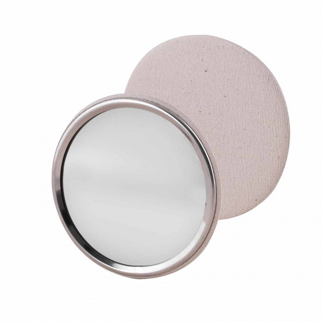 MIROIR ROND FINITION COTON PERSONNALISE 'GLADIS' - écru