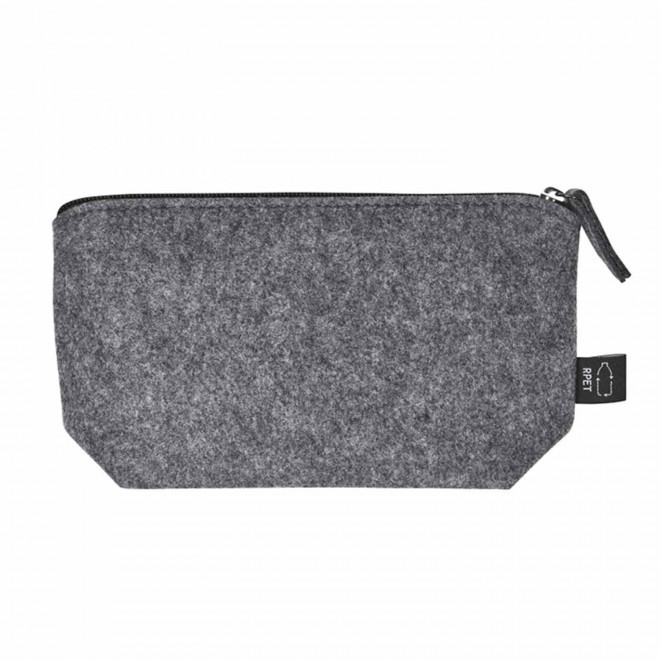POCHETTE ZIPPEE PERSONNALISABLE FEUTRINE RPET 'TALMINI' - gris chiné