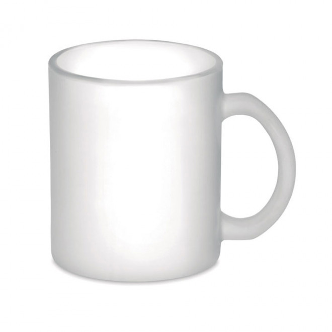 MUG EN VERRE PUBLICITAIRE 'SENSA FULL' - blanc givré