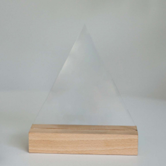 TROPHEE ACRYLIQUE ET BOIS PERSONNALISABLE 'UKITA WOOD' - triangle