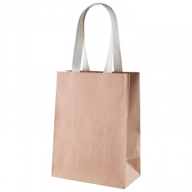 SAC CADEAU PAPIER ET COTON PERSONNALISABLE 'KAVA MINI' - kraft