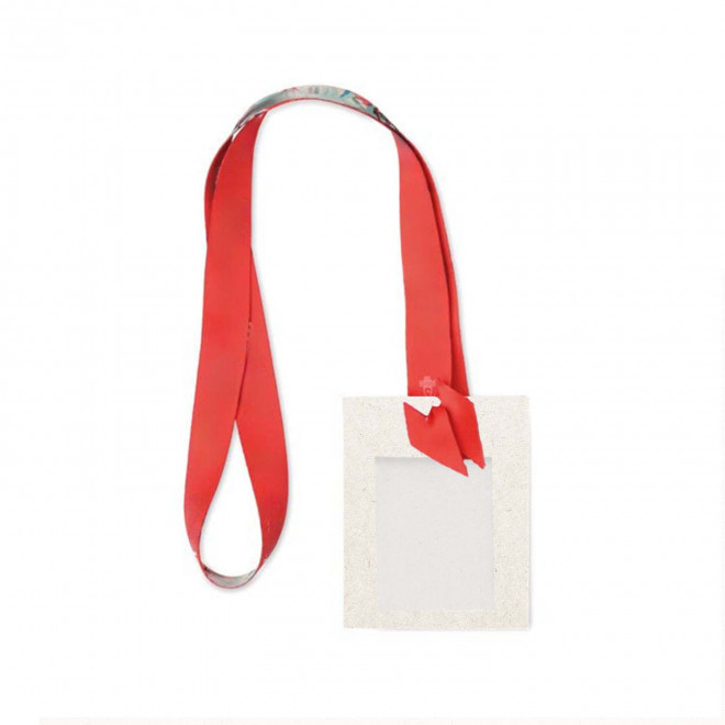 TOUR DE COU PORTE BADGE PERSONNALISABLE 'MAKELO' - blanc