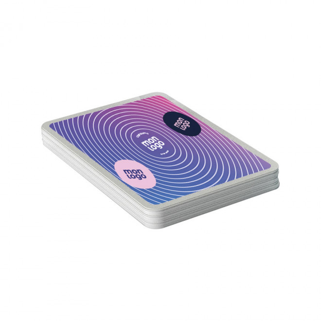 JEU DE BELOTE 32 CARTES PERSONNALISABLE 'SINGLETON' - blanc