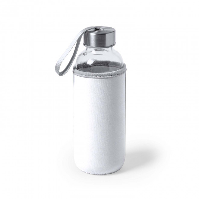 BOUTEILLE EN VERRE PERSONNALISABLE 'MALDEN' - blanc