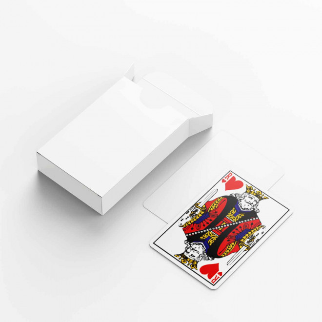 JEU DE 32 CARTES AVEC ETUI PERSONNALISÉ 'NIKKA'  - blanc