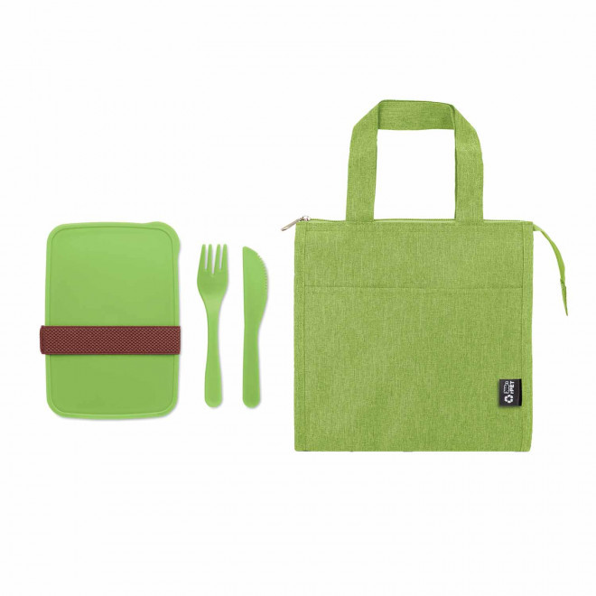 SET LUNCHBOX ET SAC ISOTHERME PERSONNALISABLE 'GOMIAM' - vert