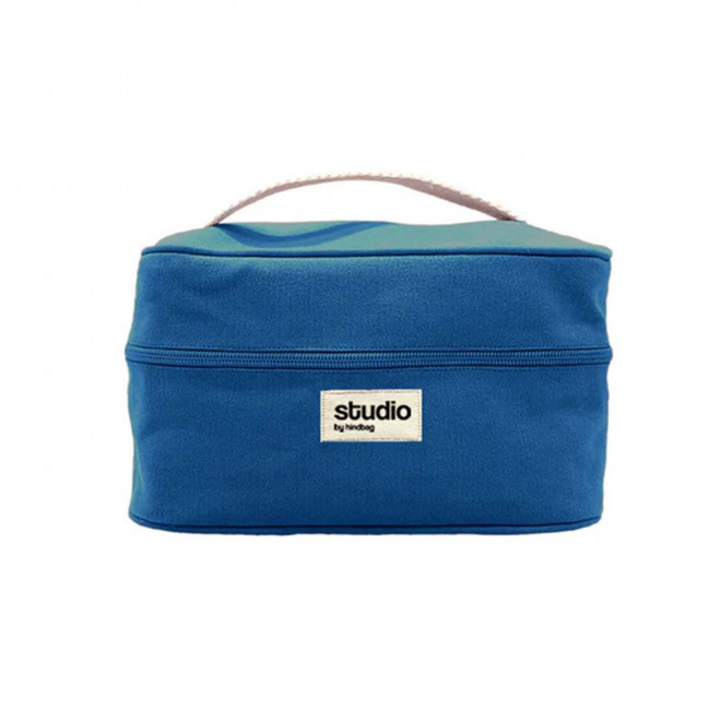 TROUSSE VANITY STUDIO BY HINDBAG PERSONNALISABLE 'LINA' - bleu royal