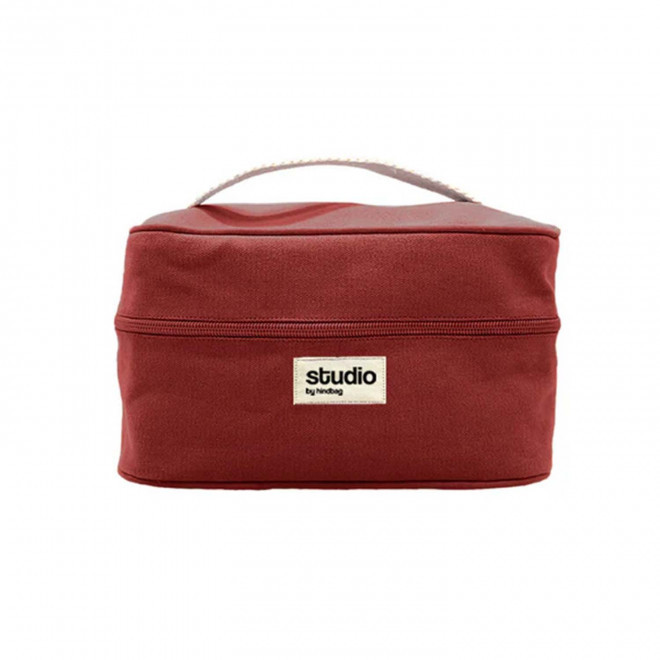 TROUSSE VANITY STUDIO BY HINDBAG PERSONNALISABLE 'LINA' - rouge_brique