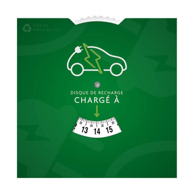 DISQUE STATIONNEMENT PUBLICITAIRE 'APARKA ELEC' - vert