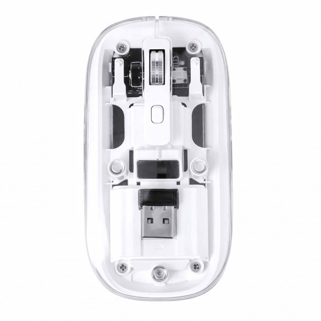 SOURIS SANS FIL PERSONNALISABLE 'BAKMY' - transparent/blanc
