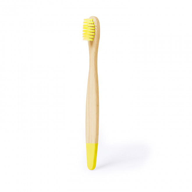 BROSSE A DENTS PERSONNALISABLE EN BAMBOU 'DENTY COLOR' - jaune
