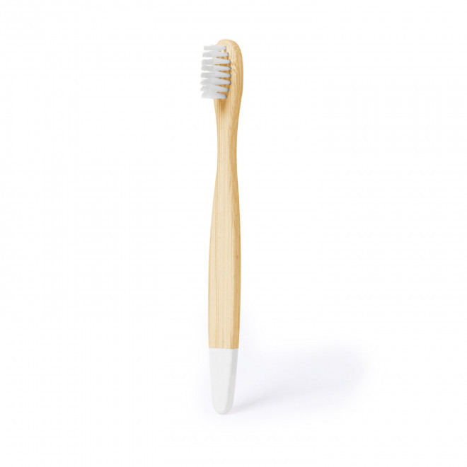 BROSSE A DENTS PERSONNALISABLE EN BAMBOU 'DENTY COLOR' - blanc