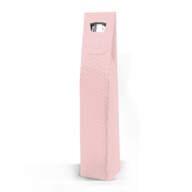 SAC BOUTEILLE METALISE PERSONNALISABLE 'VIGNA MATE' - rose pastel