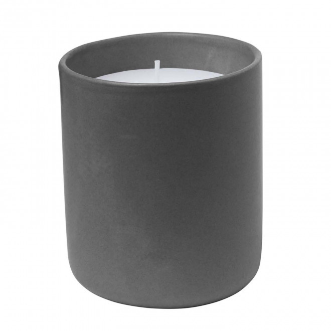 BOUGIE POT CERAMIQUE PERSONNALISABLE 'FLAVY' - gris