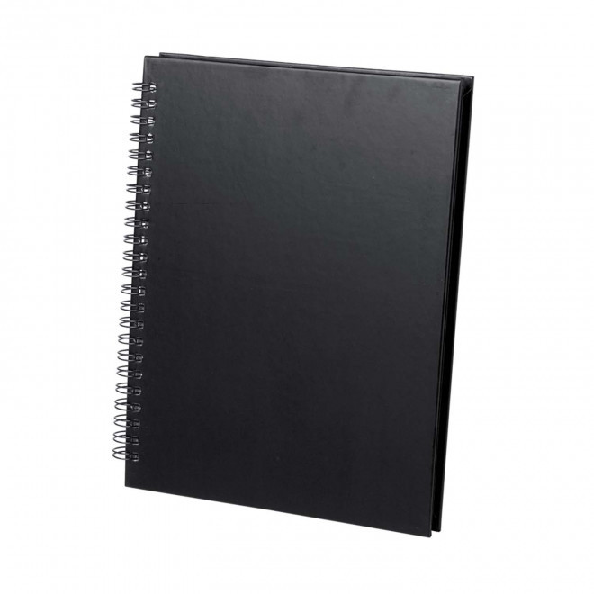 CARNET A5 PERSONNALISABLE EN CARTON RECYCLE 'RALIA' - noir