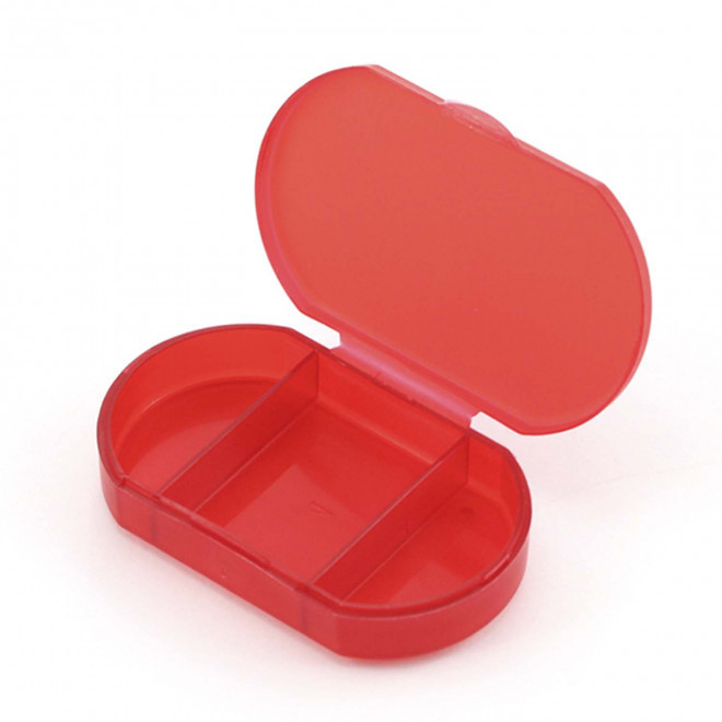 PILULIER JOURNALIER 3 COMPARTIMENTS PERSONNALISABLE 'COMPY' - rouge