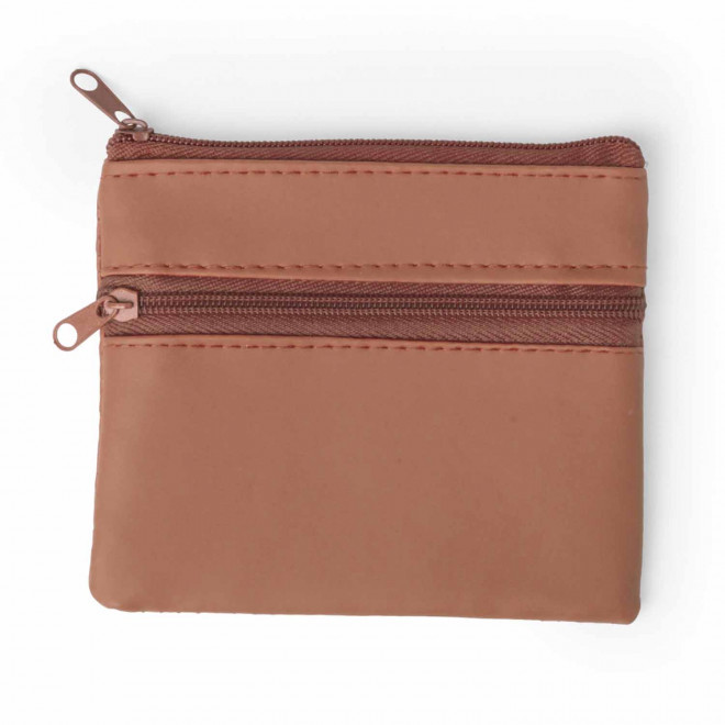 PORTE MONNAIE EN PU PERSONNALISABLE 'KIPSY DOUBLE' - marron