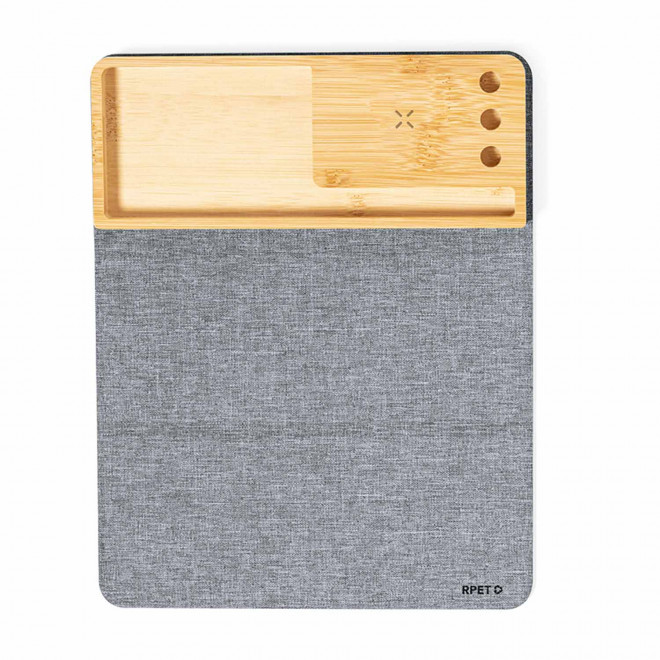 TAPIS SOURIS MULTIFONCTION PERSONNALISABLE 'TIPMY' - bois/gris