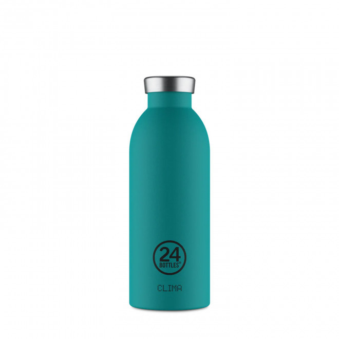 BOUTEILLE ISOTHERME 500ML PERSONNALISEE 'CLIMA 24BOTTLES' - bleu canard