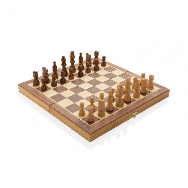 JEU ECHECS EN BOIS 'PERSONNALISABLE STRATO' - marron