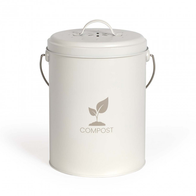 SEAU A COMPOST DE CUISINE PERSONNALISABLE 'POSTCOM' - blanc