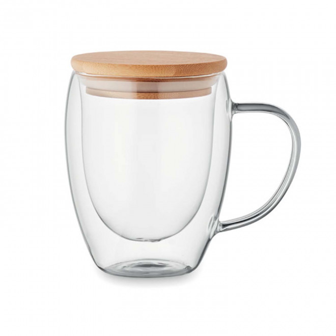 MUG VERRE DOUBLE PARROI 250 ML PERSONNALISABLE 'AFTA MINI' - transparent