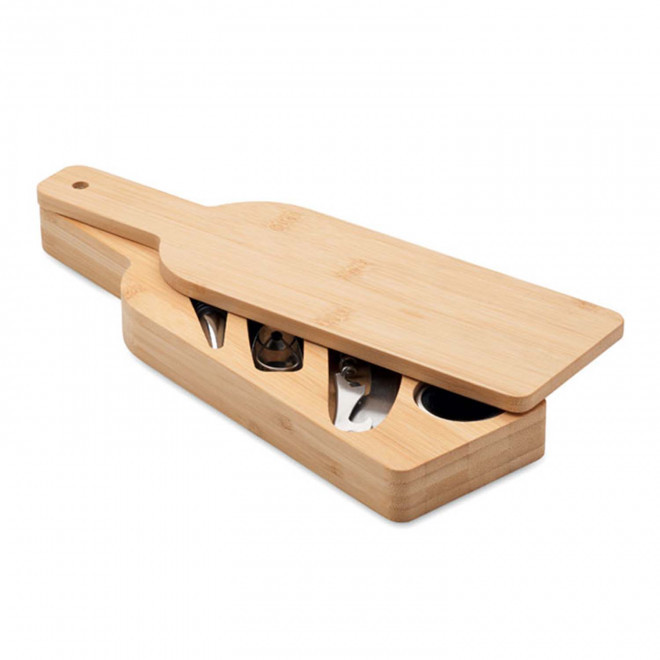 SET DE VIN PERSONNALISABLE EN BAMBOU 'APERITO' - bois