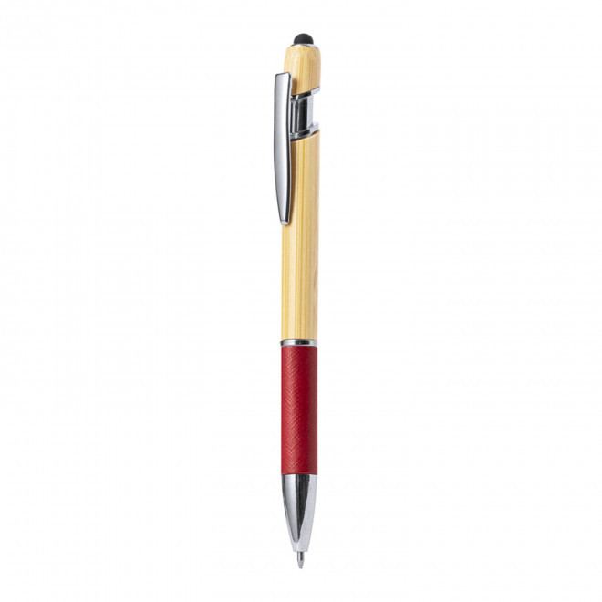 STYLO EN BAMBOU PERSONNALISABLE 'PRINCY DUAL' - rouge