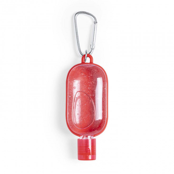 PORTE CLE GEL DESNFECTANT PERSONNALISABLE 'ANDIE' - rouge