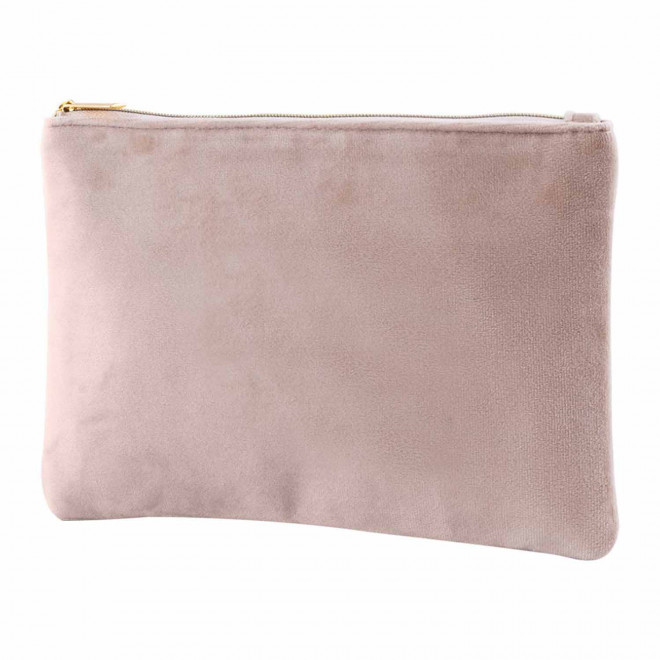 TROUSSE DE TOILETTE EN VELOURS PERSONNALISABLE 'DOUCE' - naturel