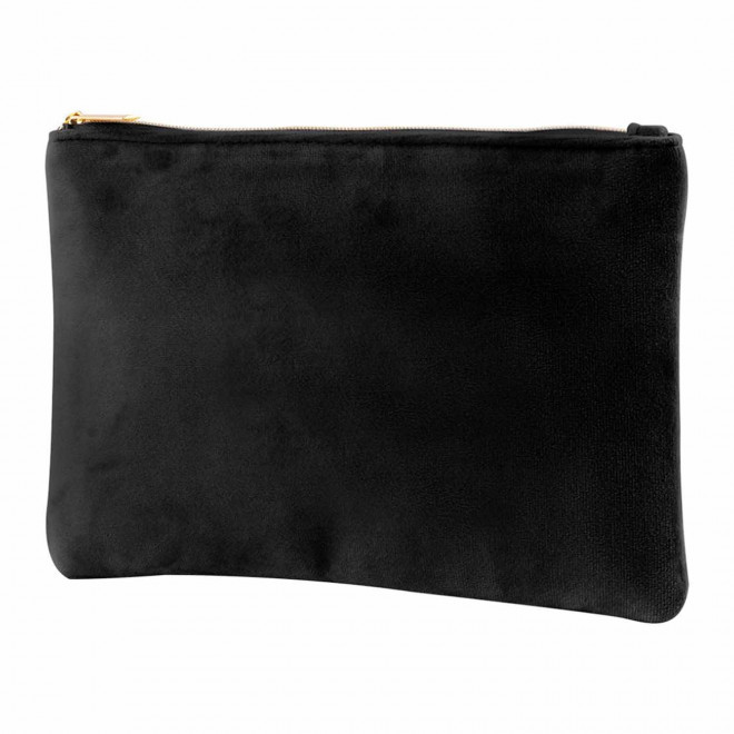 TROUSSE DE TOILETTE EN VELOURS PERSONNALISABLE 'DOUCE' - noir