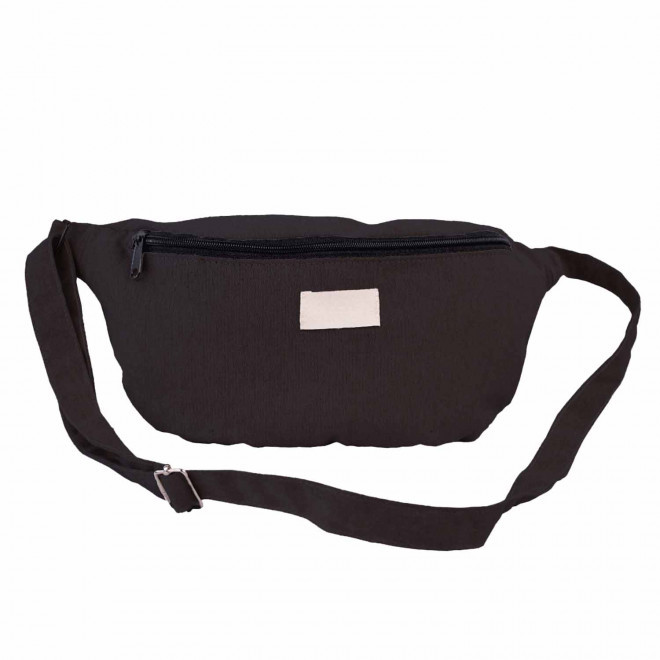 BANANE PERSONNALISABLE MIE EN COTON RECYCLE 'LOR' - noir