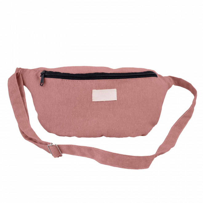 BANANE PERSONNALISABLE MIE EN COTON RECYCLE 'LOR' - rose saumon