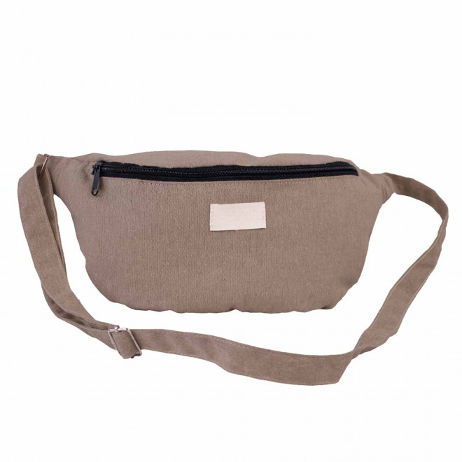 BANANE PERSONNALISABLE MIE EN COTON RECYCLE 'LOR' - taupe