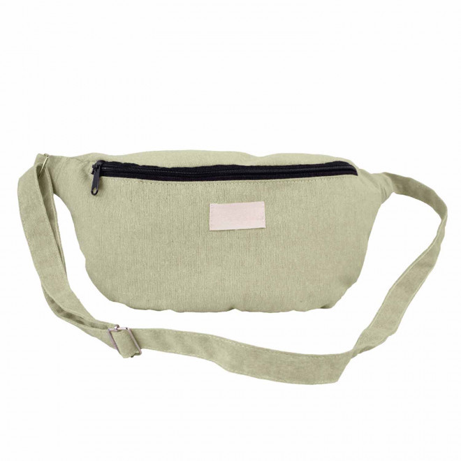 BANANE PERSONNALISABLE MIE EN COTON RECYCLE 'LOR' - vert pastel