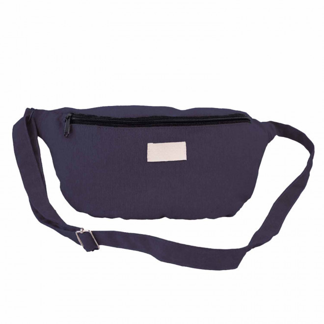 BANANE PERSONNALISABLE MIE EN COTON RECYCLE 'LOR' - bleu foncé