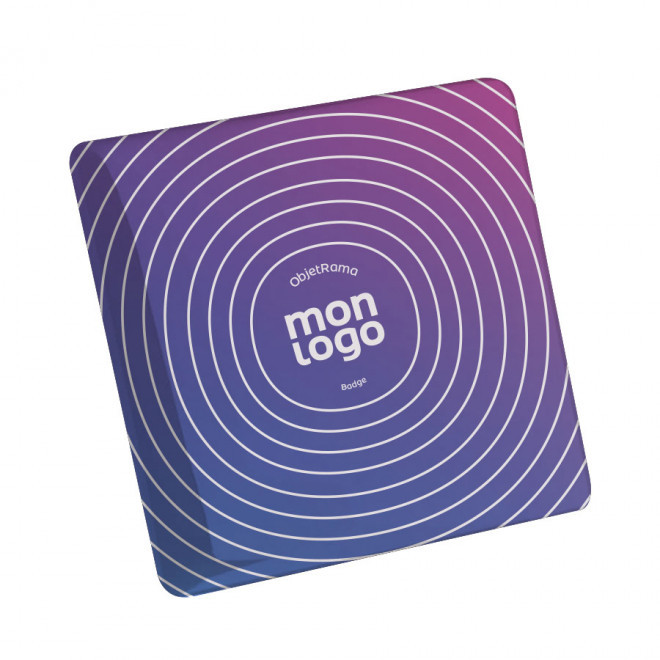 BADGE PERSONNALISABLE AVEC AIMANT 'IMANA' - carré